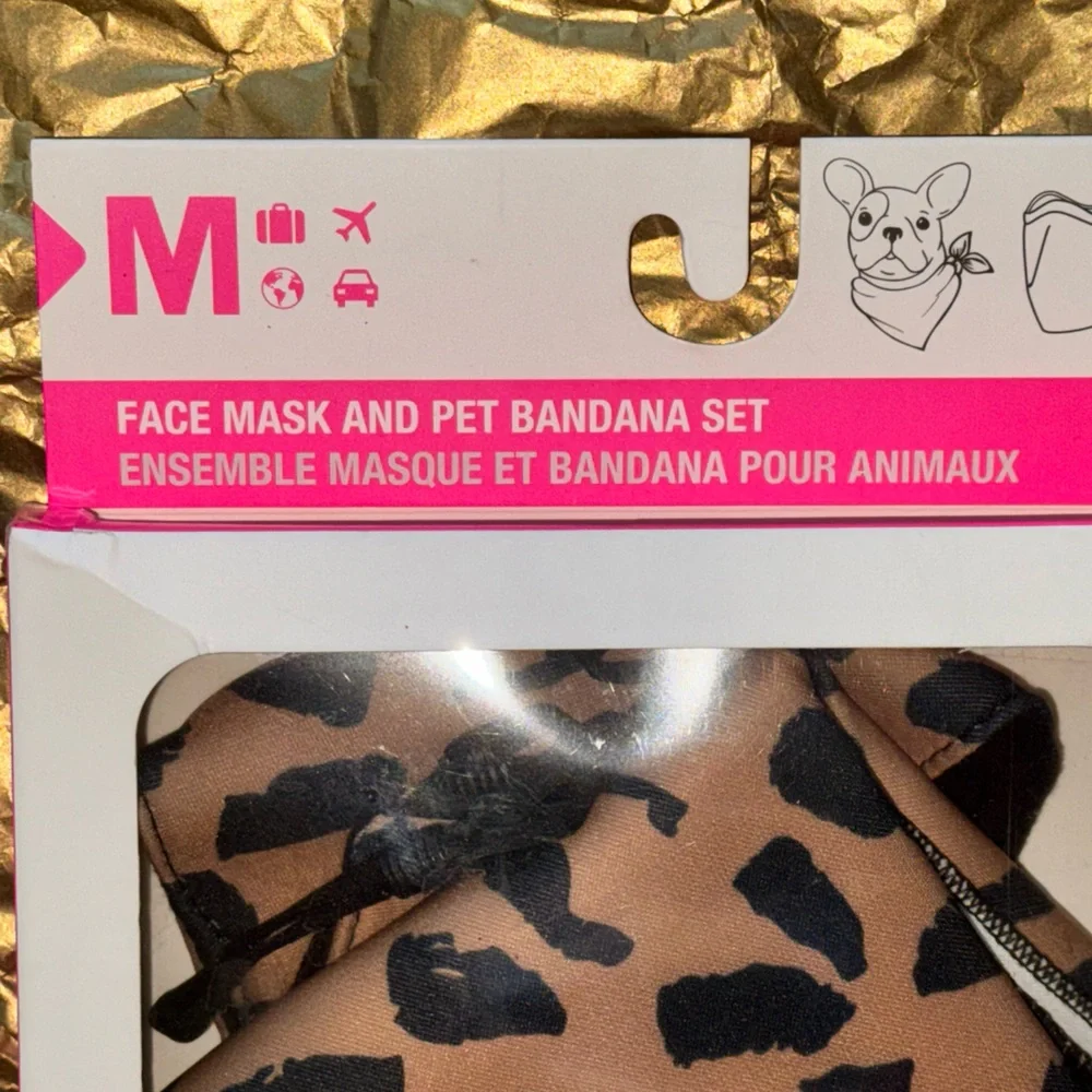 Fur Mama/Baby Leopard Print Face Mask and Bandana Matching Set!